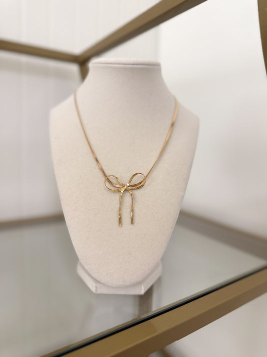 Herringbone Bow Necklace