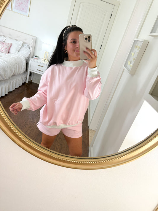 Striped Mock Neck Set
