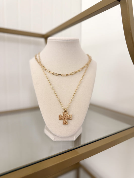 Layered Cross Necklace