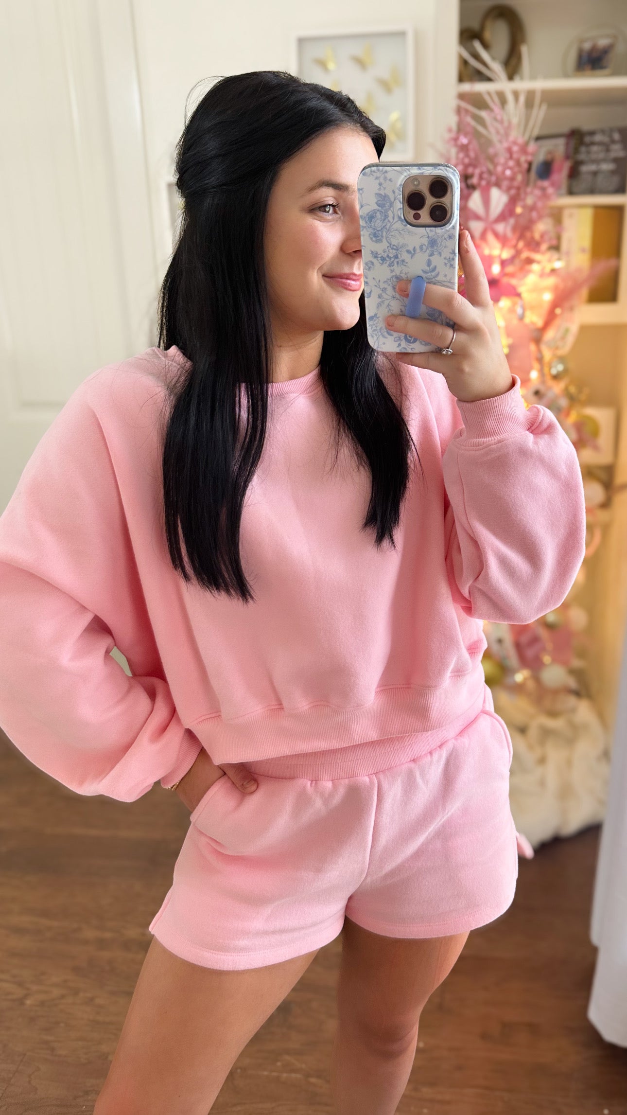 Pink Sweatshirt Set