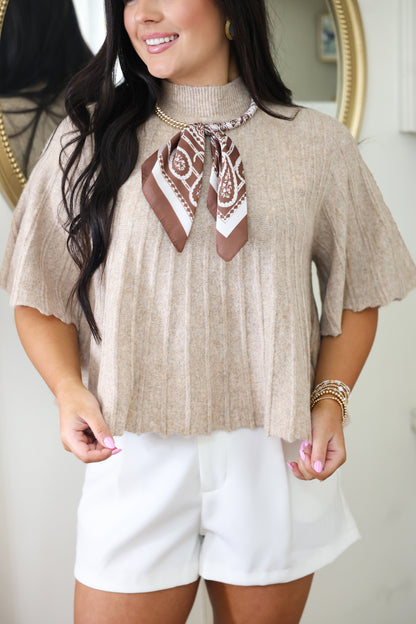 Brown Beaded Scarf Necklace