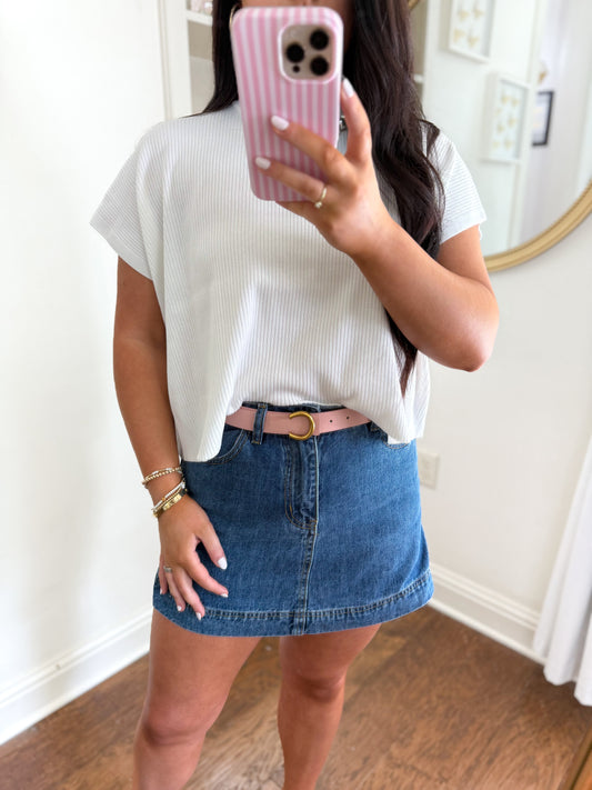Medium Wash Denim Skort