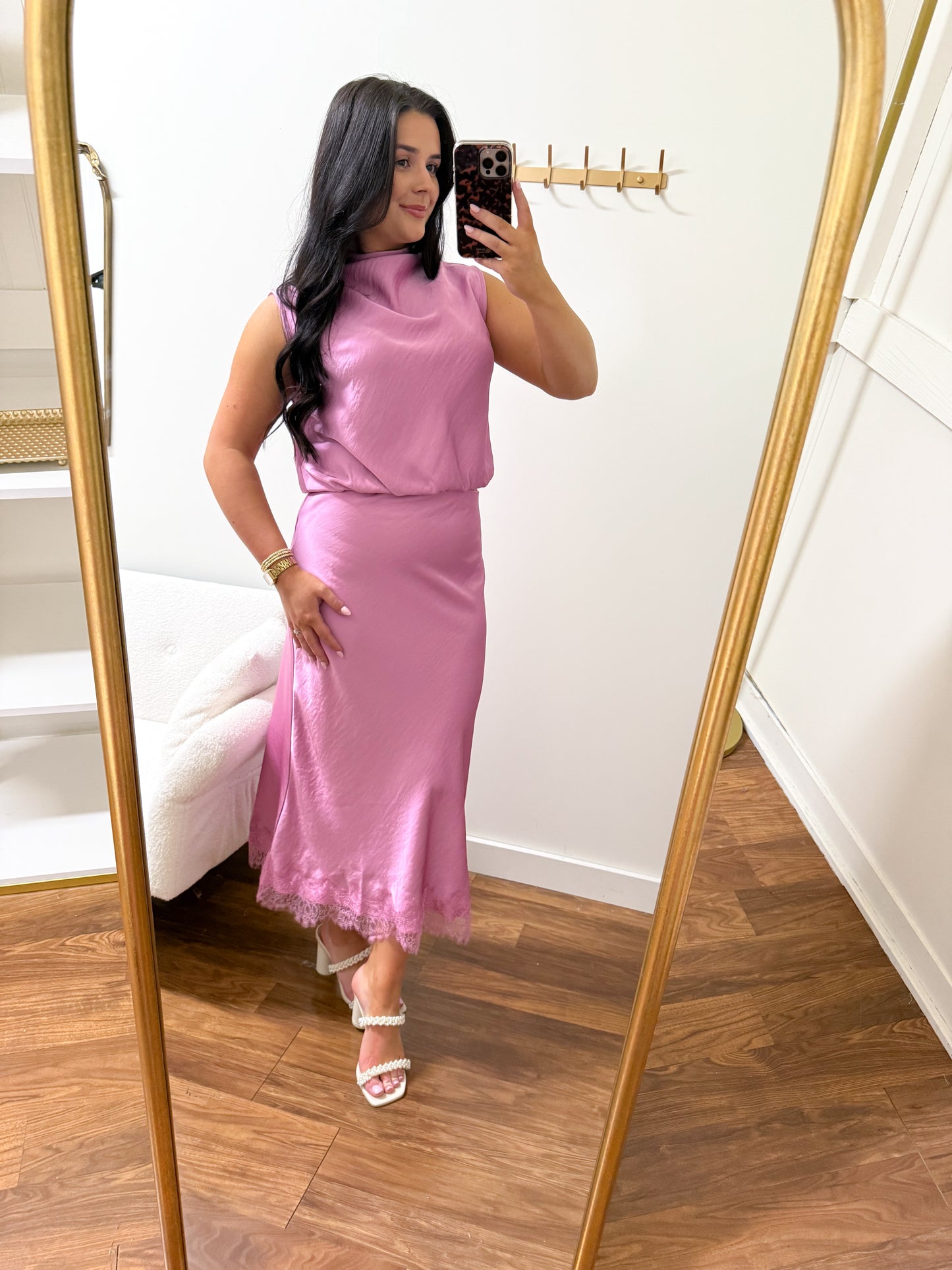 Pink High-Neck Sleeveless Top