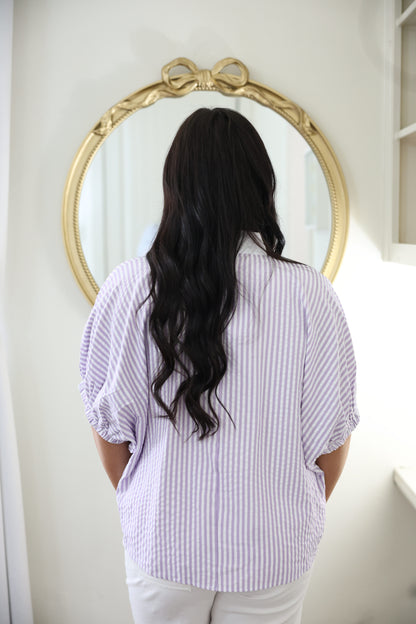 Lavender Striped Dolman Top