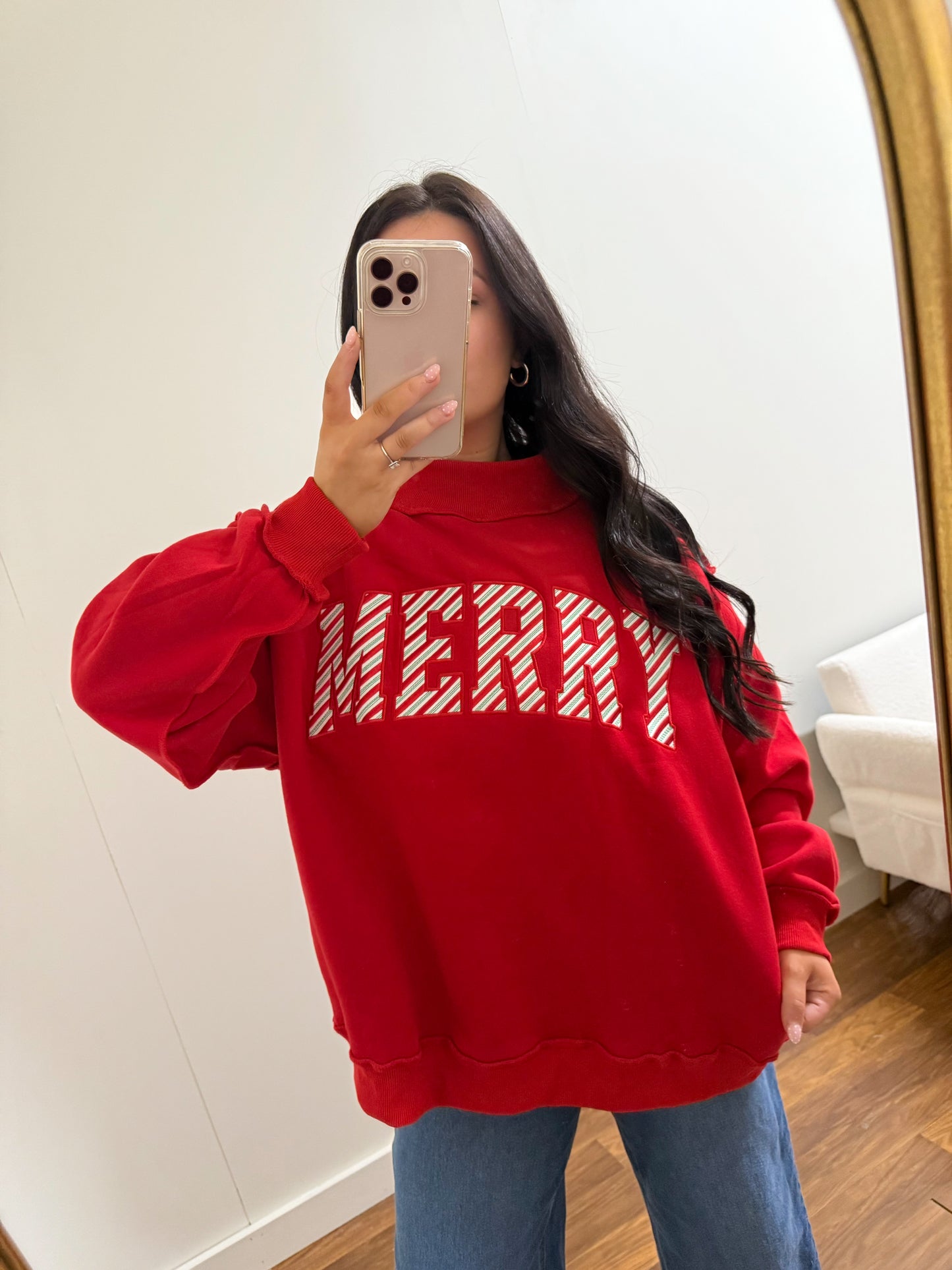 MERRY Mock Neck Sweatshirt