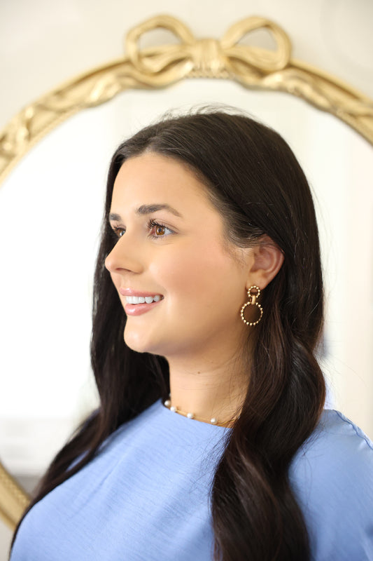 Linked Metal Tone Hoop Earrings