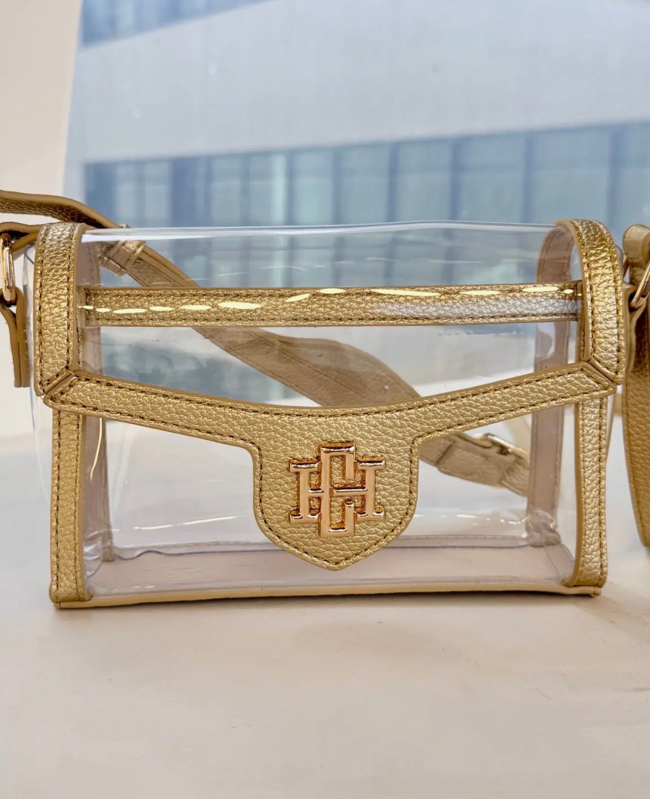 Caroline Hill Gold Clear Purse