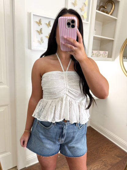 Eyelet White Top
