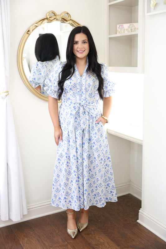 Floral Blue Maxi Dress