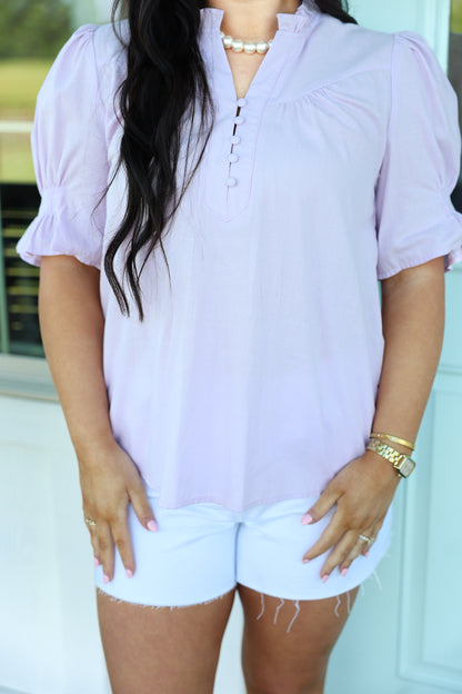 Lilac Short Sleeve Top