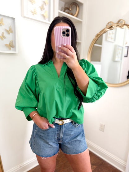 Kelly Green Sleeve Top
