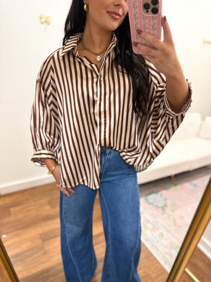 Stripe Sleeve Buttondown Shirt