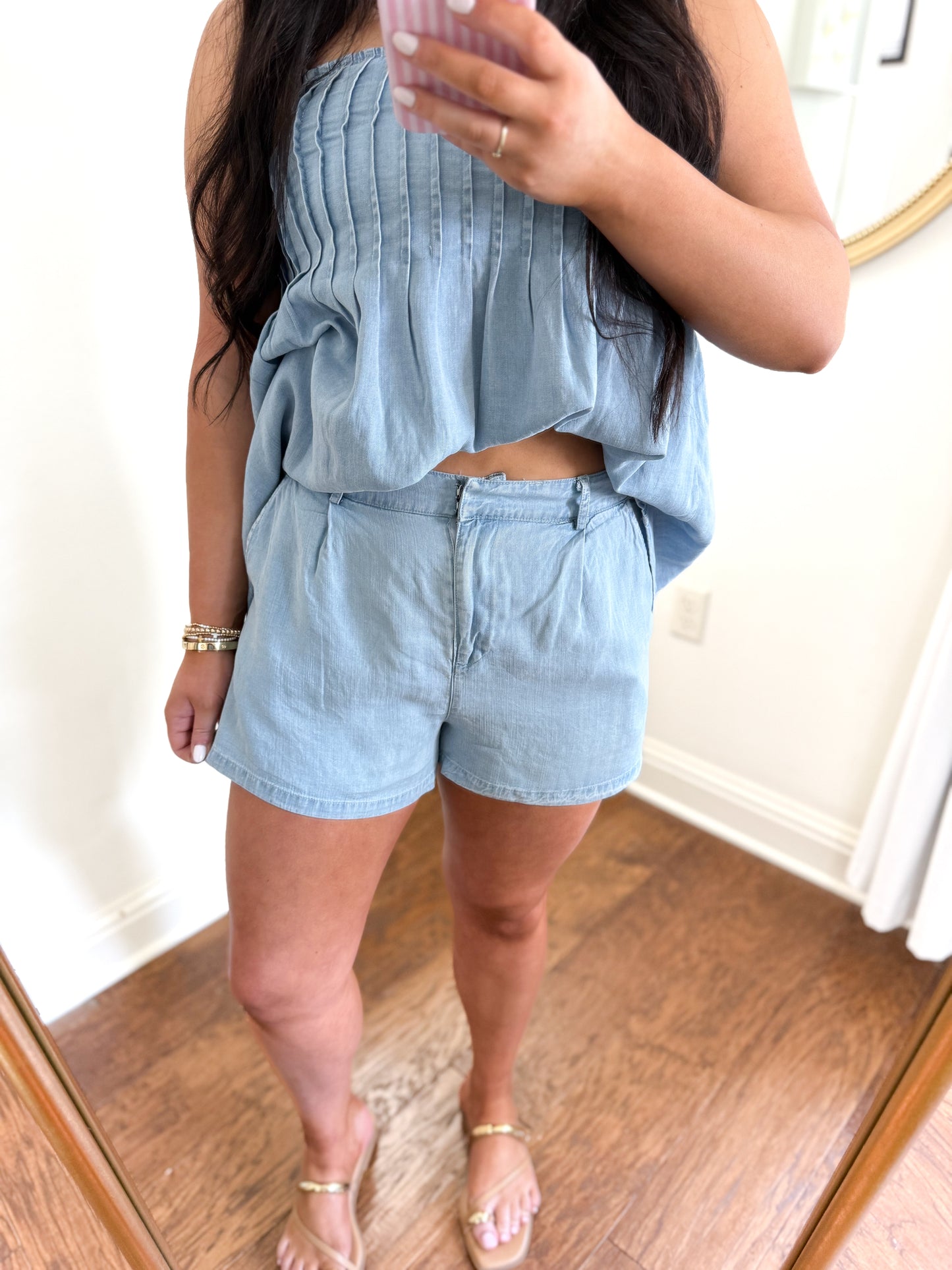 Light Denim Shorts (Part Of Set)