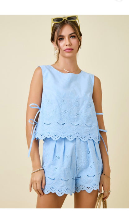 Blue Eyelet Set