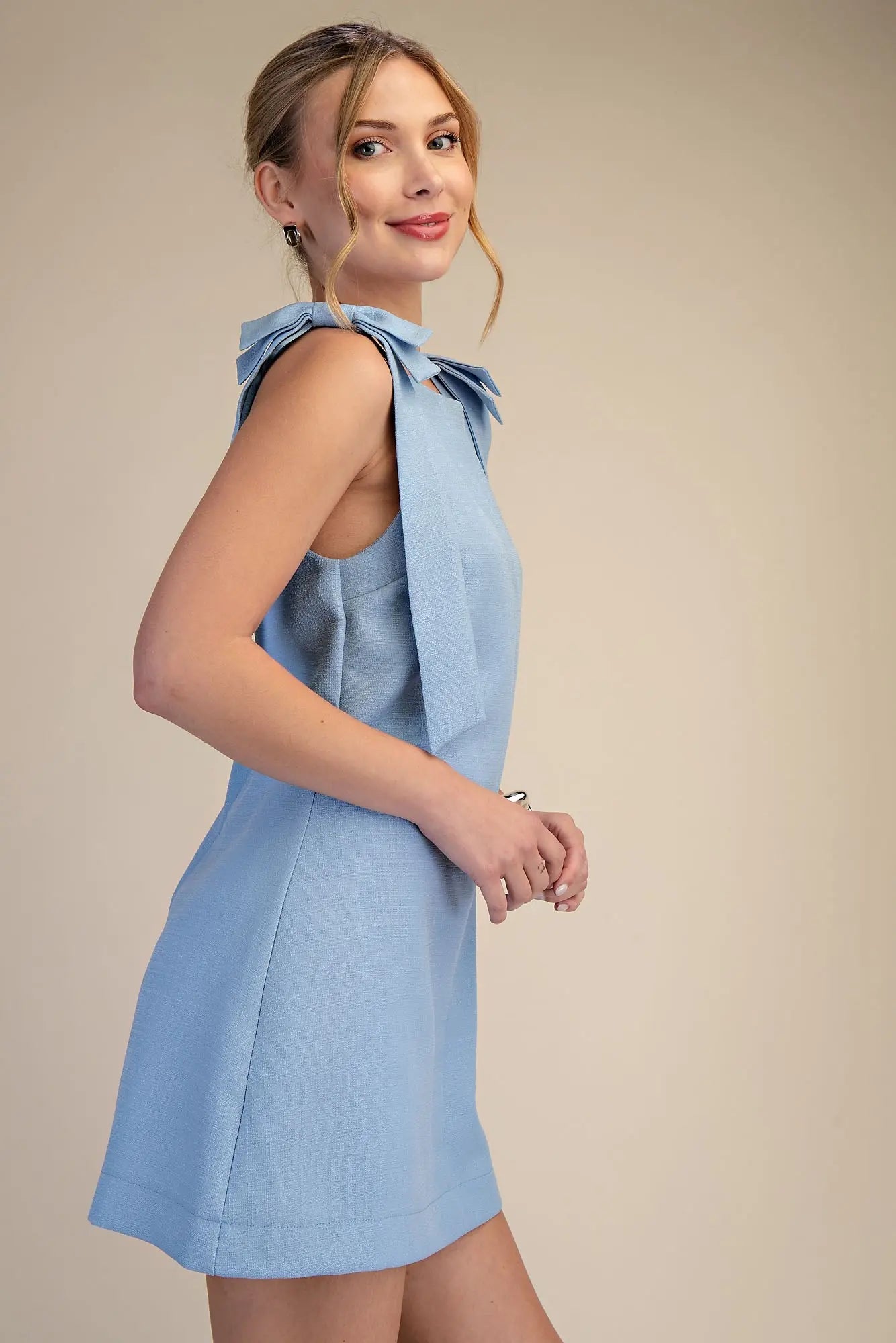 Blue Classy Bow Dress