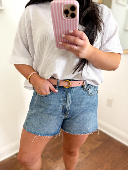 Faux Leather Gold Horseshoe Belt