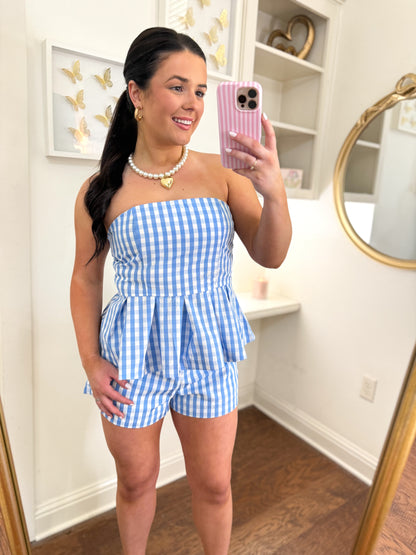 Blue Gingham Top