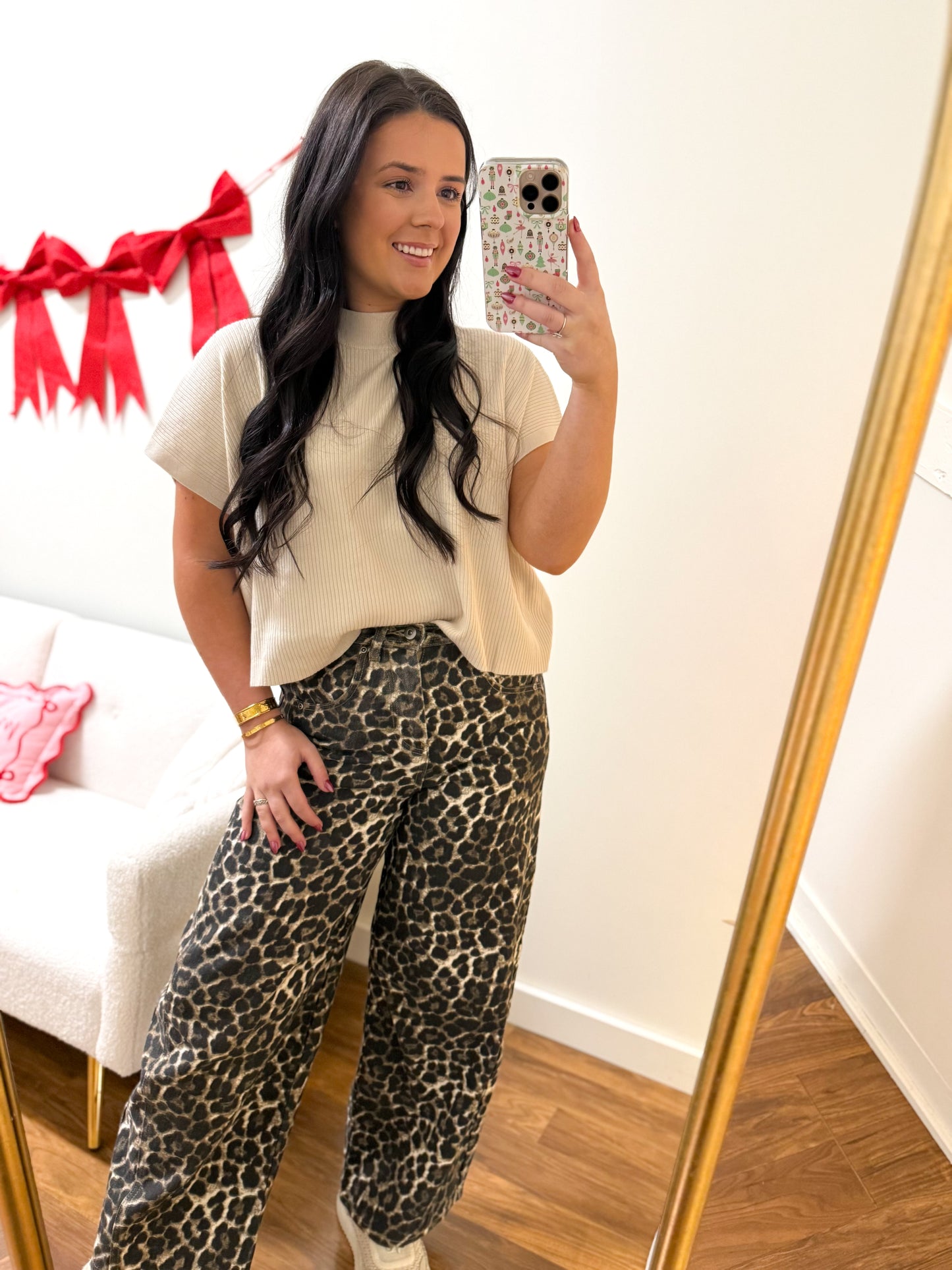 Mocha Leopard Barrel Pants