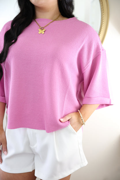Pink Relaxed Knit Top