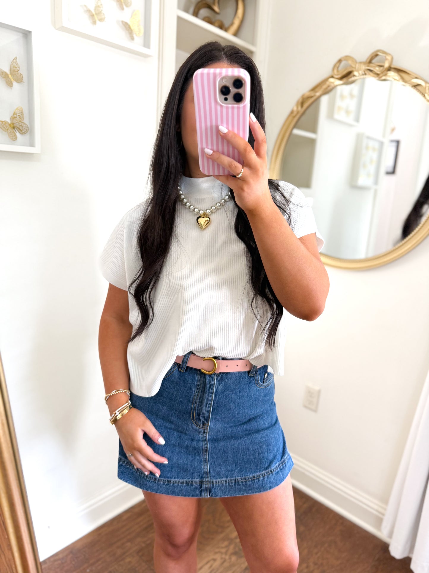 Medium Wash Denim Skort