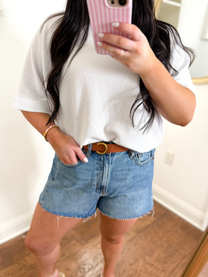 Faux Leather Gold Horseshoe Belt