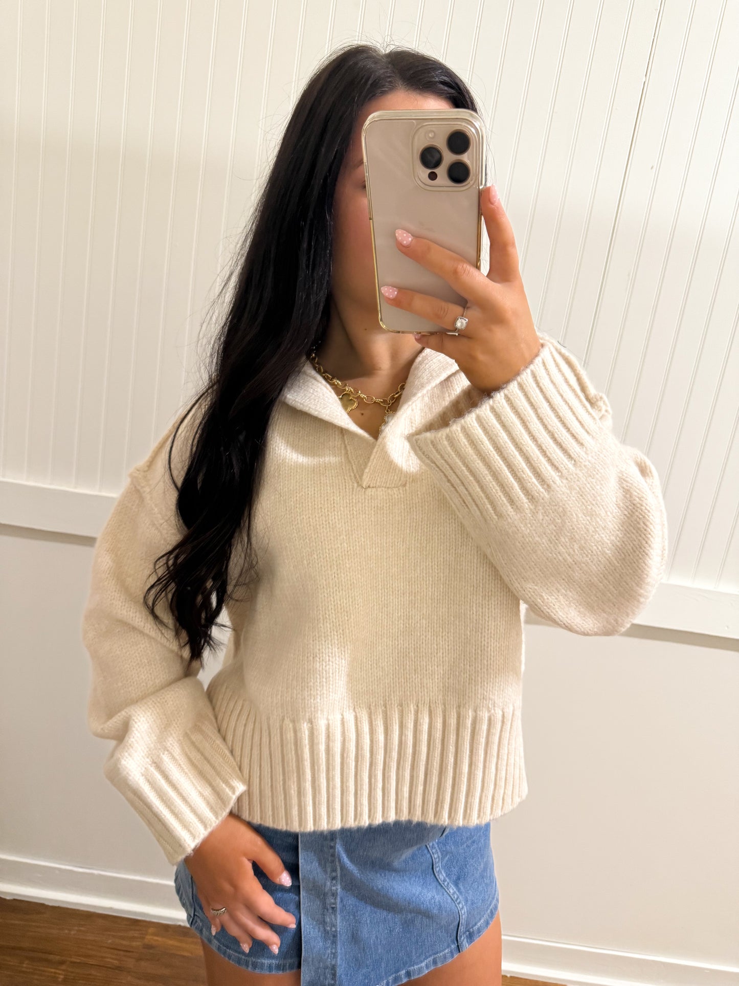 Polo Collar Soft Sweater