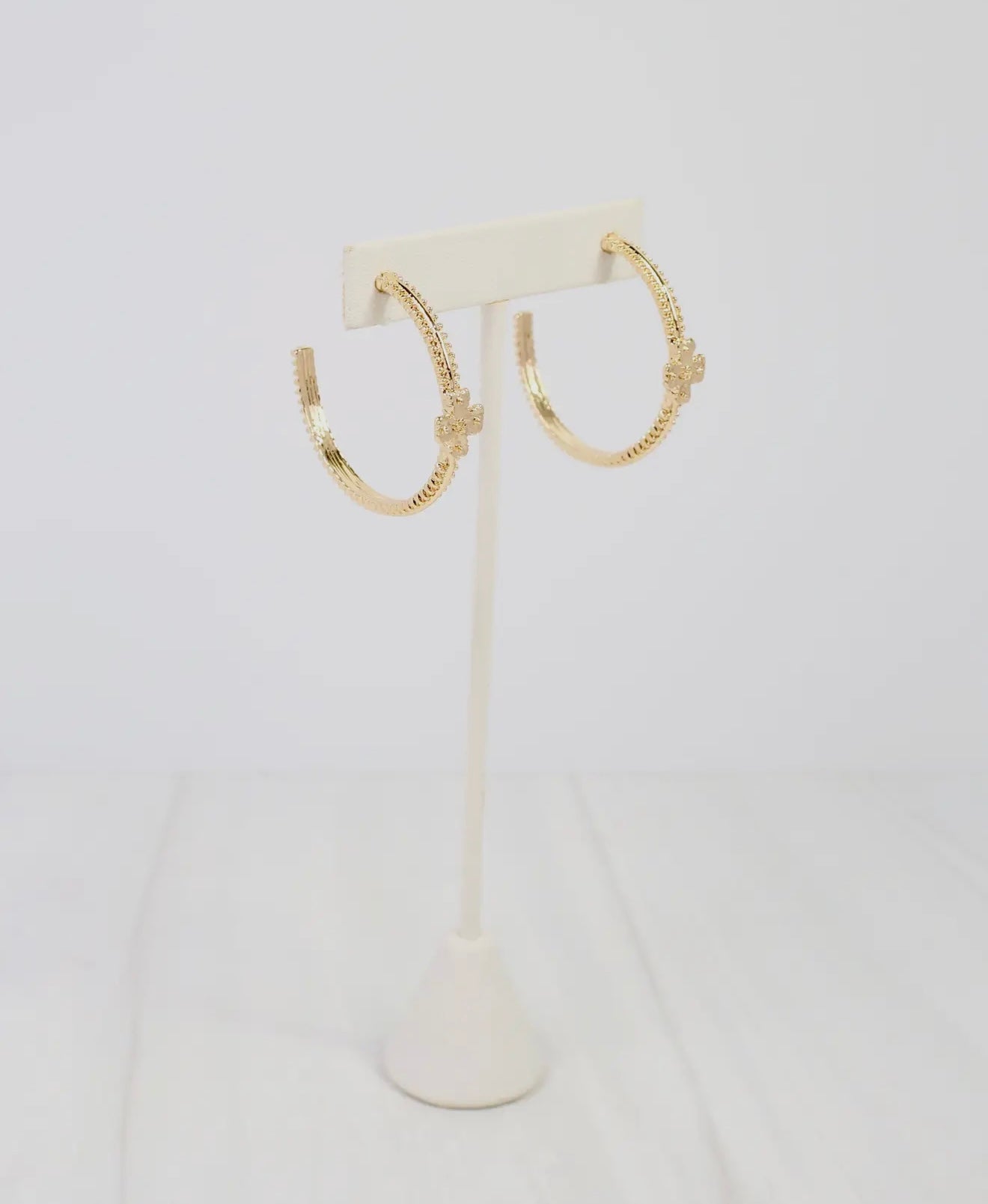 Cross Gold Hoops
