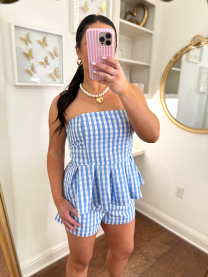 Blue Gingham Top