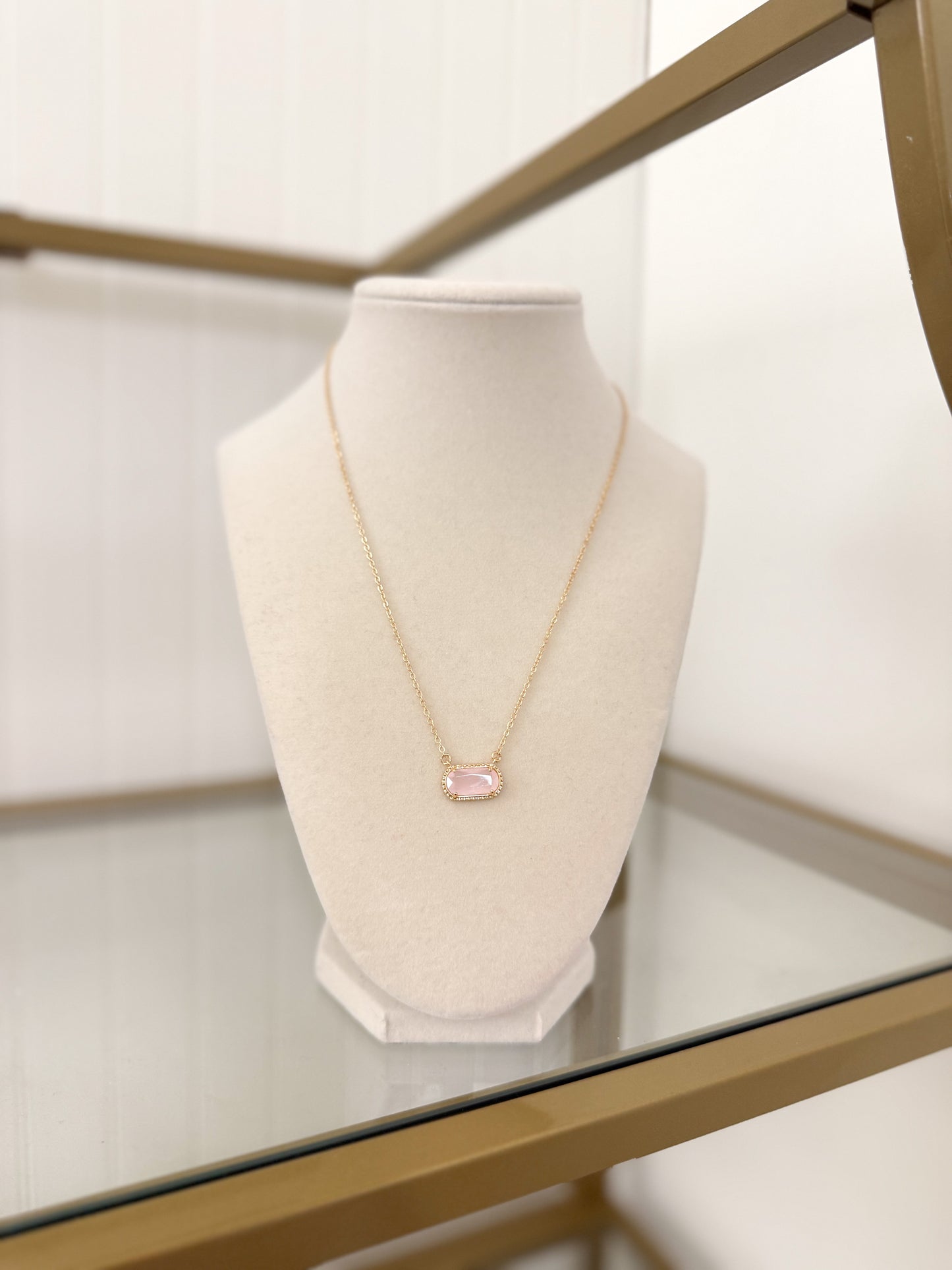 Baby Pink Pendant Necklace