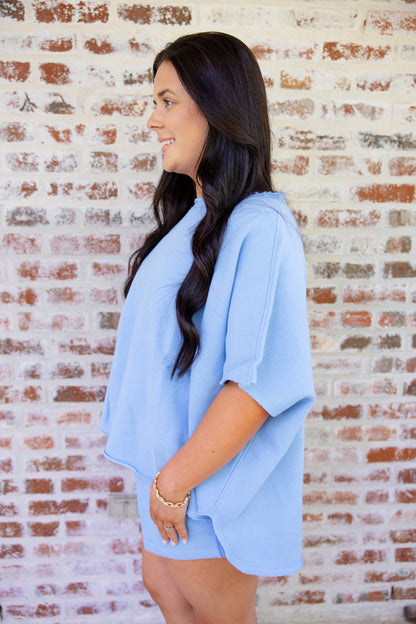 Wearing Everyday Blue Shorts