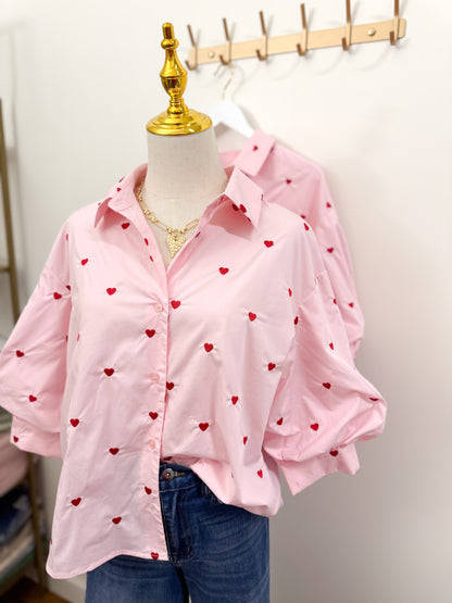 Lots Of Love Embroidered Top