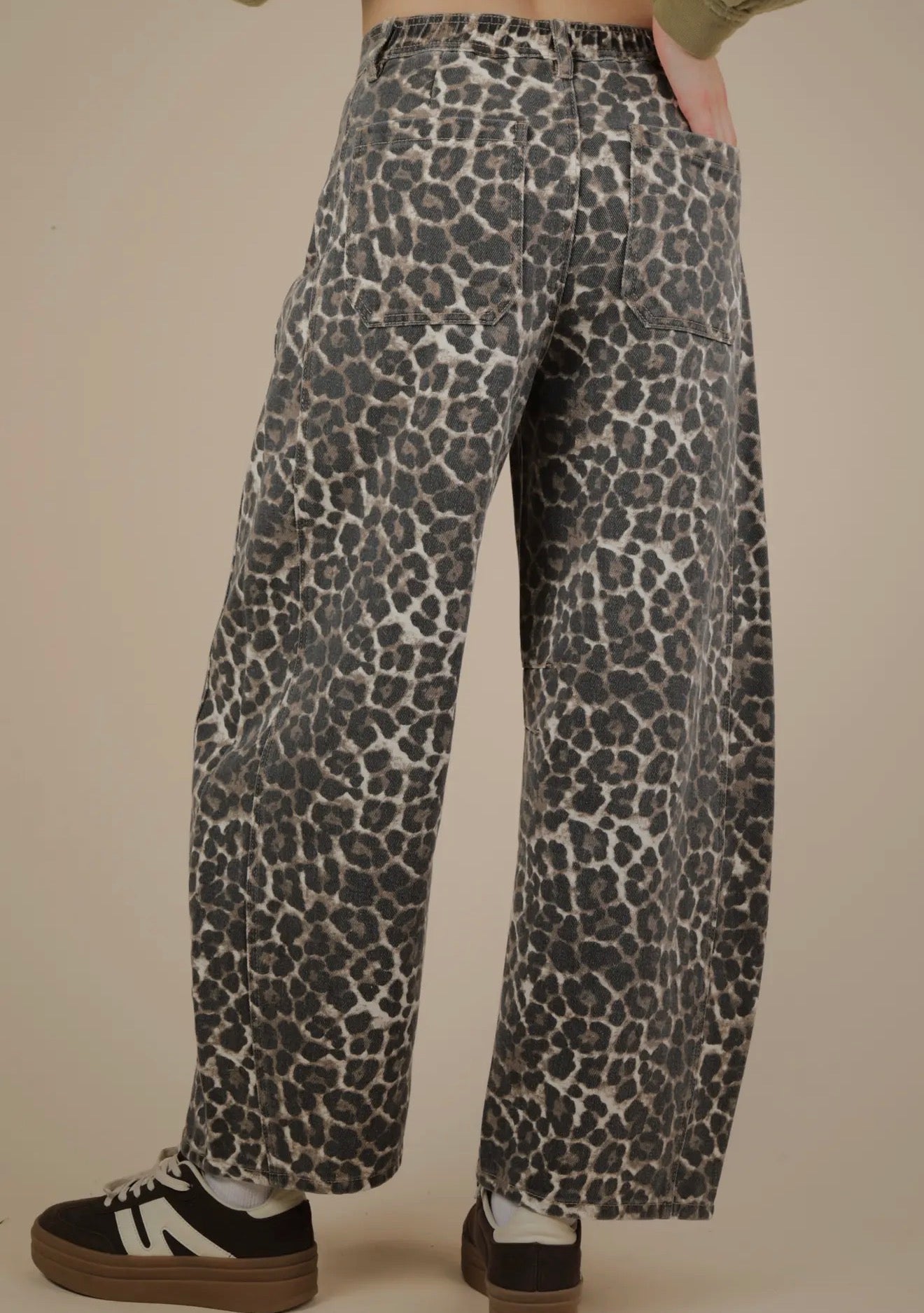 Mocha Leopard Barrel Pants