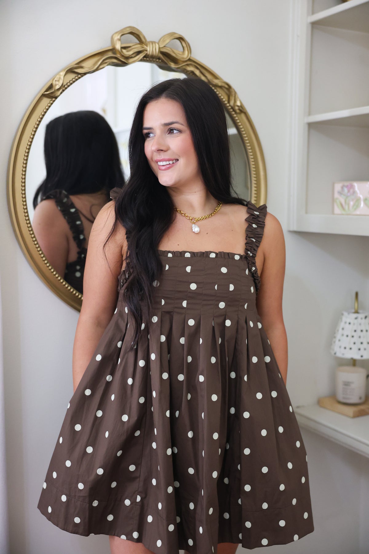 Brown Polka Dot Dress