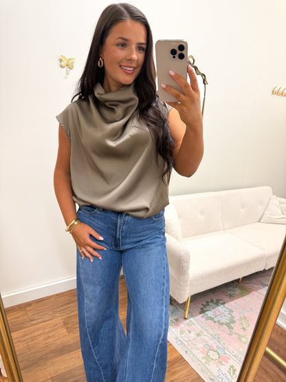The Cocoa Satin Top