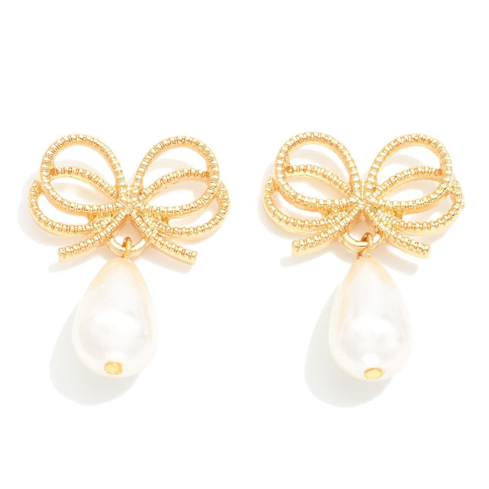 Pearl Bow Earrings