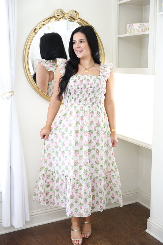 Floral Pattern Maxi Dress