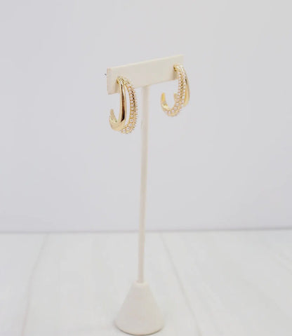 Pearl Double Hoop Earrings