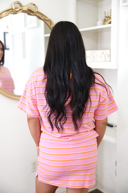 Strawberry Sorbet Stripe Skort Set