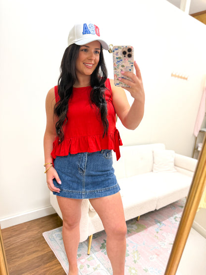 Americana Side Tie Top
