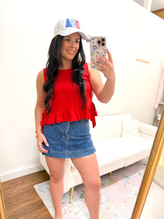 Americana Side Tie Top