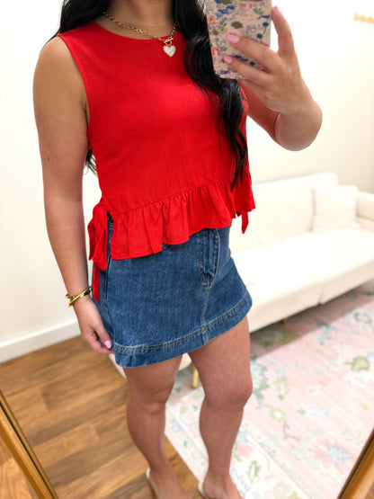 Americana Side Tie Top