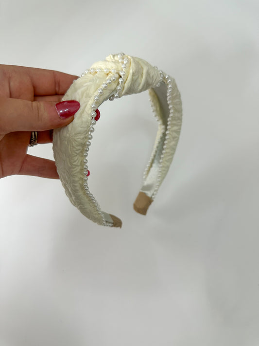 Elegant Knot Pearl Embellished Headband