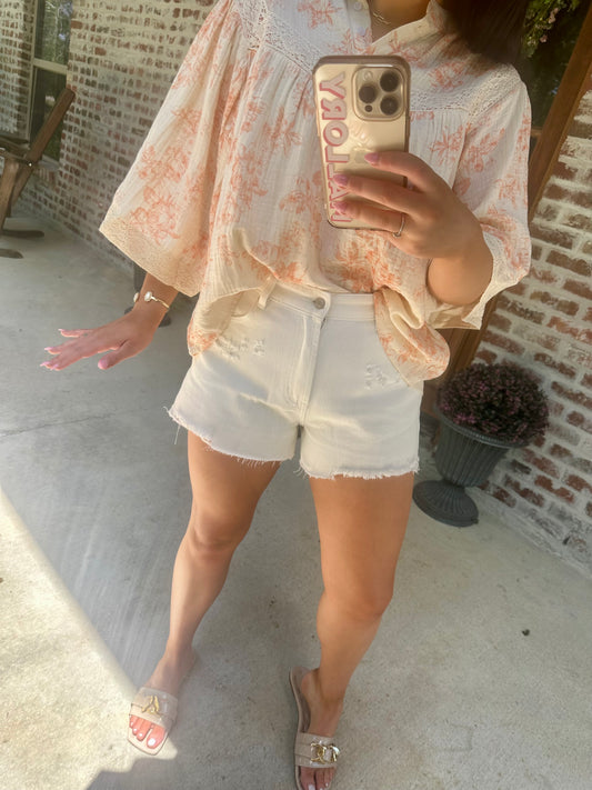 White Denim Shorts