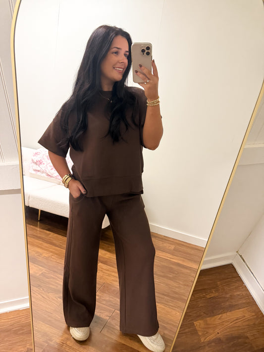 Espresso Ribbed Pant Set