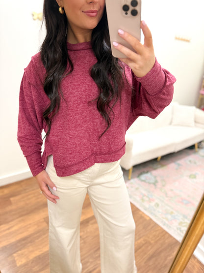 Softest Cabernet Sweater W / Hem