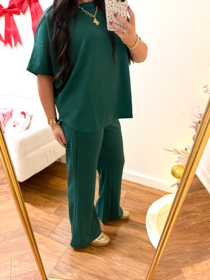 Hunter Green Scuba Pant Set