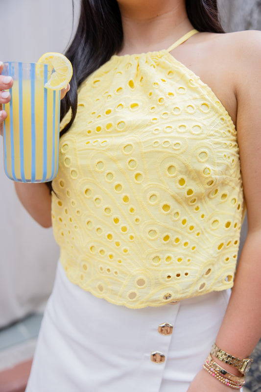 Sunshine Eyelet Halter Top