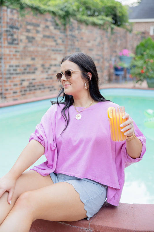 Stay Comfy Pink Oversized Top