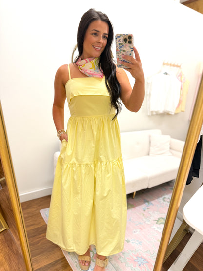 Lemon Drop Overlay Maxi Dress