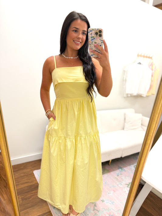 Lemon Drop Overlay Maxi Dress